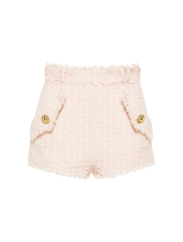 Balmain Hw 2 Pockets Tweed Mini Shorts - Women - Piano Luigi