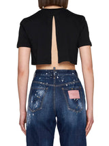 Dsquared2 Icon Cotton Cropped T-shirt - Women - Piano Luigi