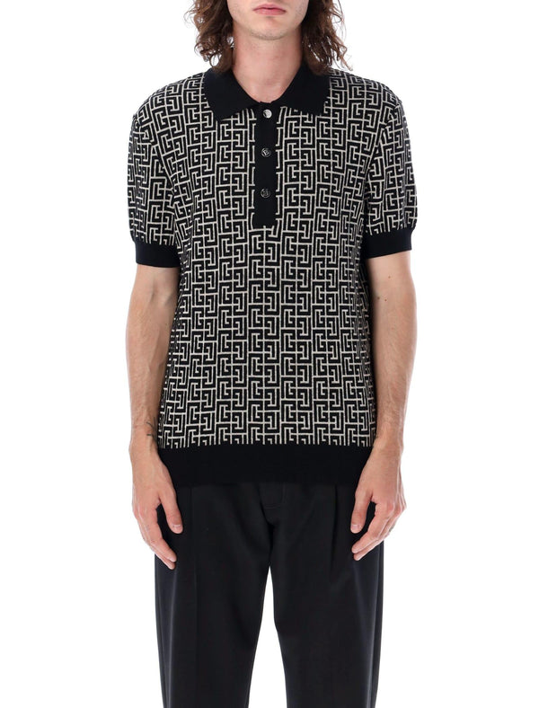 Balmain Polo Monogram Knit - Men - Piano Luigi