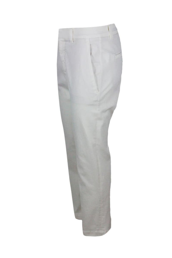 Brunello Cucinelli Stretch Cotton Cigarette Trousers - Women - Piano Luigi