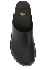 Fendi Black Leather Clogs - Women - Piano Luigi