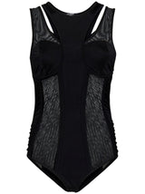 Balmain Black Tulle Body Top With Cut-out - Women - Piano Luigi