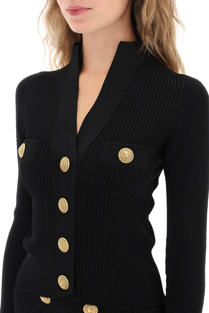 Balmain Cardigan With Logoed Buttons - Women - Piano Luigi