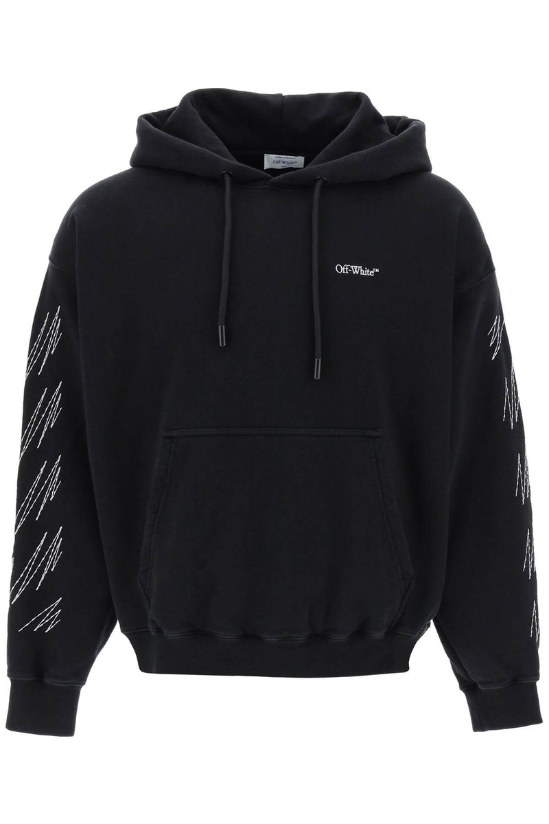 Off-White Hoodie With Contrasting Topstitching - Men - Piano Luigi