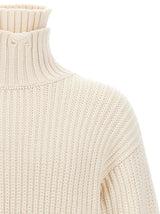 Broken Stitch Double Collar Cream Turtleneck Jumper Dsquared2 - Men - Piano Luigi