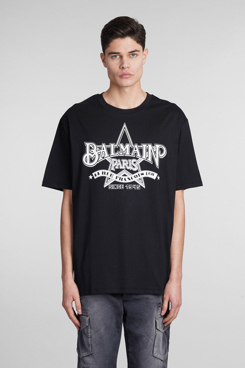 Balmain T-shirt In Black Cotton - Men - Piano Luigi