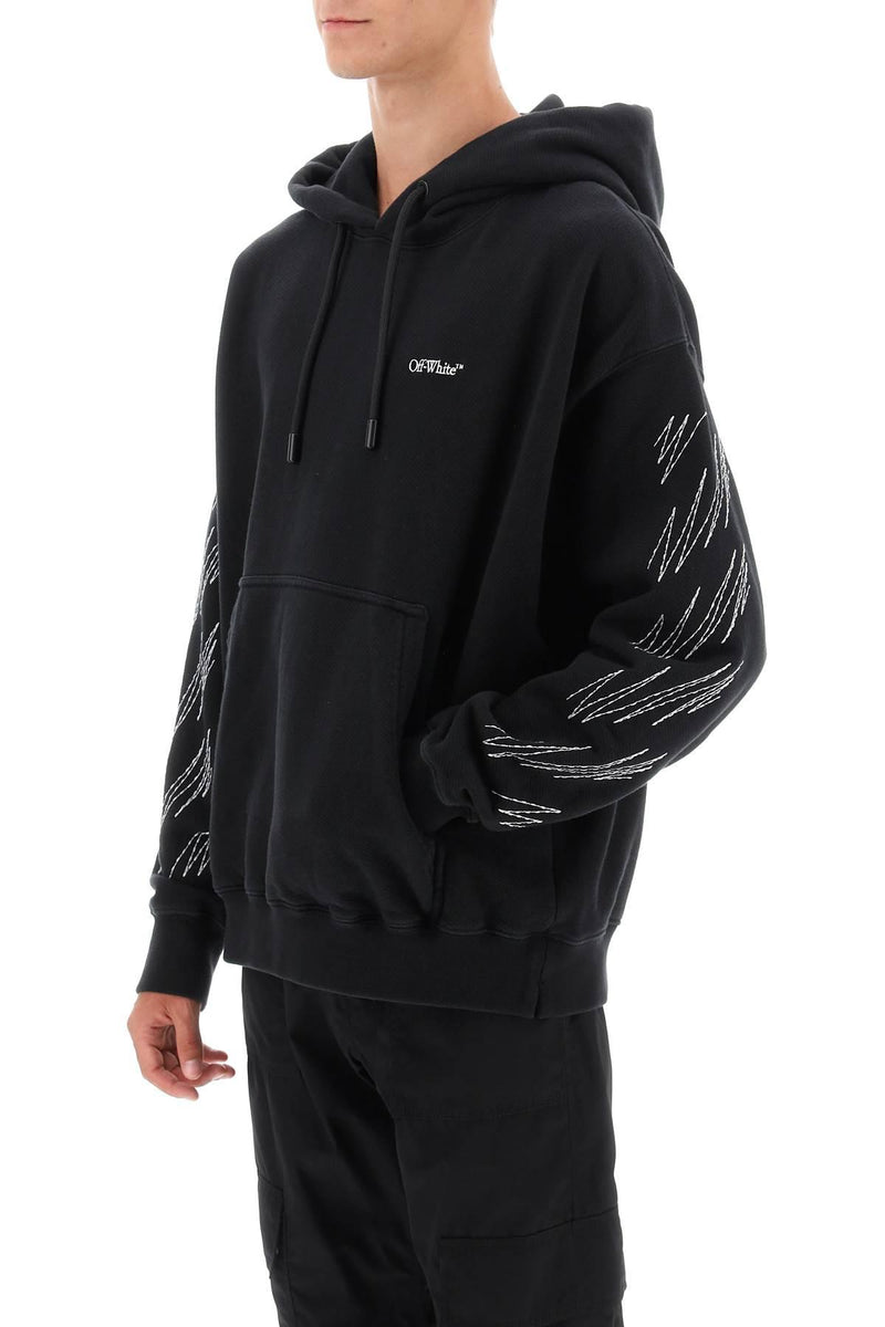 Off-White Hoodie With Contrasting Topstitching - Men - Piano Luigi