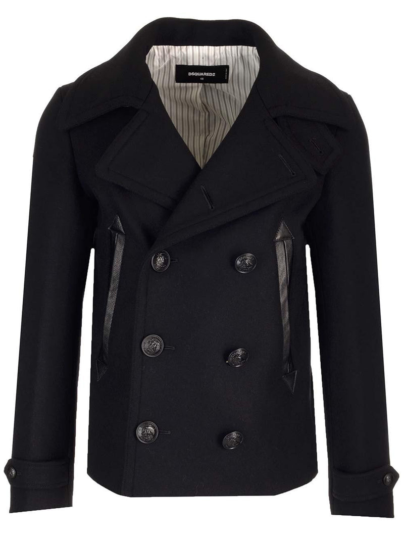 Dsquared2 Stretch Wool Peacoat - Men - Piano Luigi