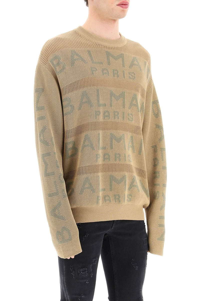 Balmain Oversized Cotton Logo Sweater - Men - Piano Luigi