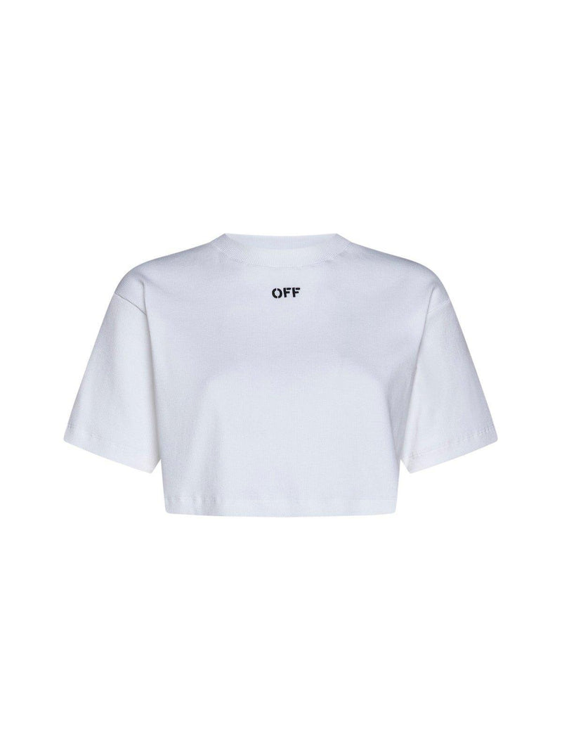 Off-White Off-stamp Crewneck Cropped T-shirt - Women - Piano Luigi