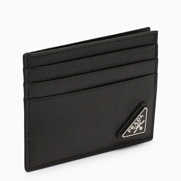 Prada Black Saffiano Leather Credit Card Holder - Men - Piano Luigi