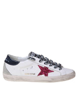 Golden Goose Super-star Leather Sneakers With Glitter Star - Women - Piano Luigi