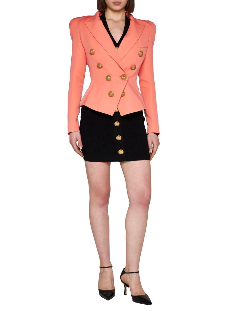 Balmain Crop Double-breasted Blazer - Women - Piano Luigi