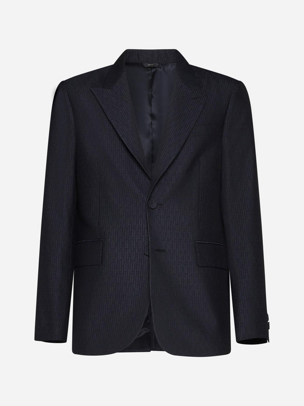 Fendi Ff Stripes Jacquard Wool Blazer - Men - Piano Luigi