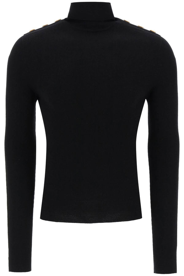 Balmain Turtleneck Sweater With Monogram Buttons - Men - Piano Luigi