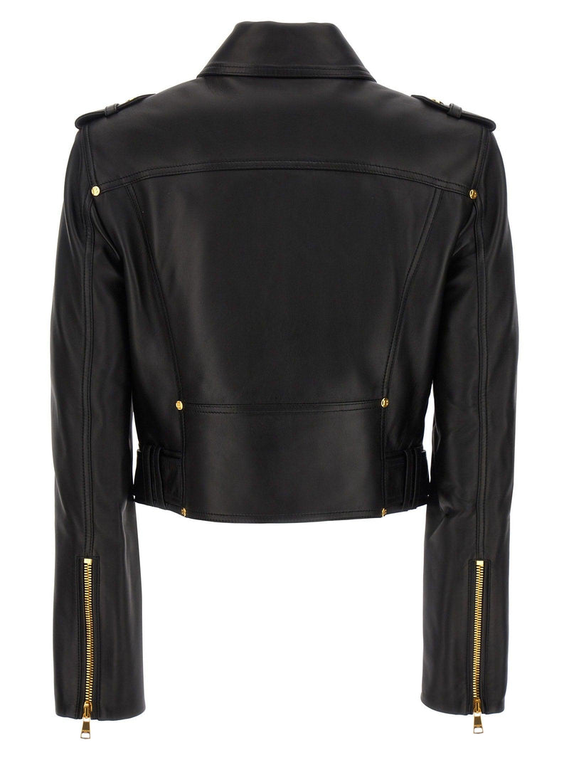 Balmain Leather Biker Jacket - Women - Piano Luigi