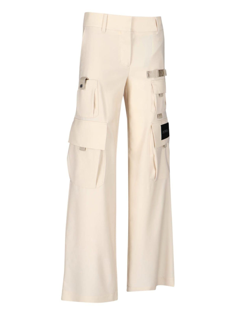 Off-White Ivory Cargo Pants With Applications - Women - Piano Luigi