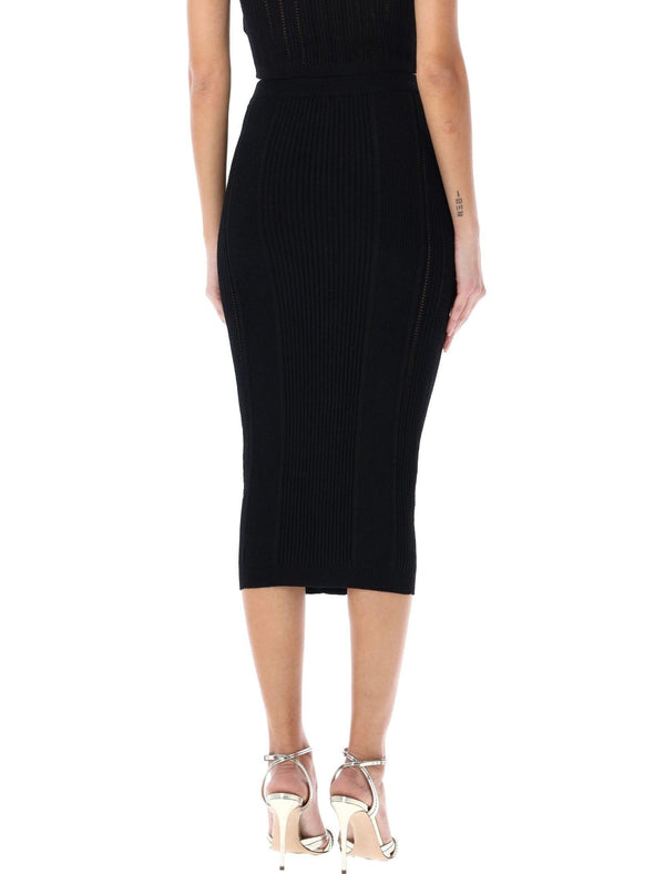 Balmain 5-button Knit Skirt - Women - Piano Luigi