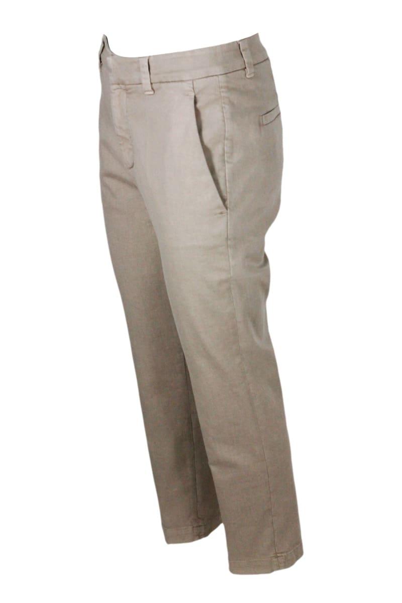 Brunello Cucinelli Stretch Cotton Cigarette Trousers - Women - Piano Luigi