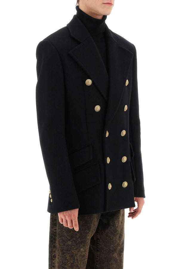 Balmain Coat In Black Wool - Men - Piano Luigi