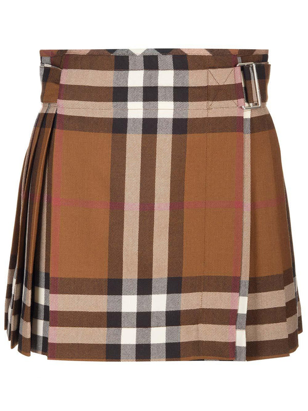 Burberry Pleated Mini Skirt With Tartan Pattern - Women - Piano Luigi