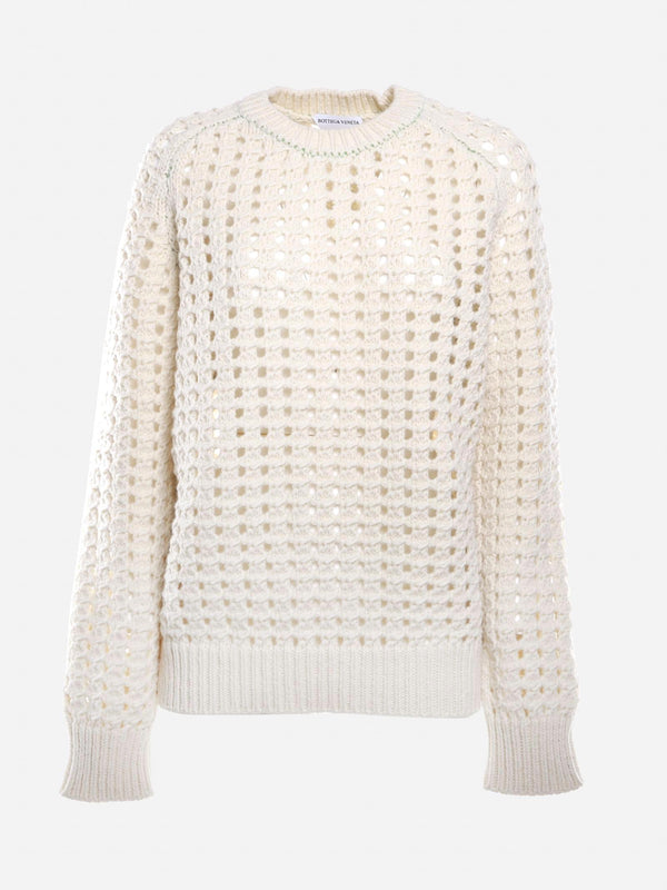 Bottega Veneta Wool Sweater With Perforated Details - Women - Piano Luigi