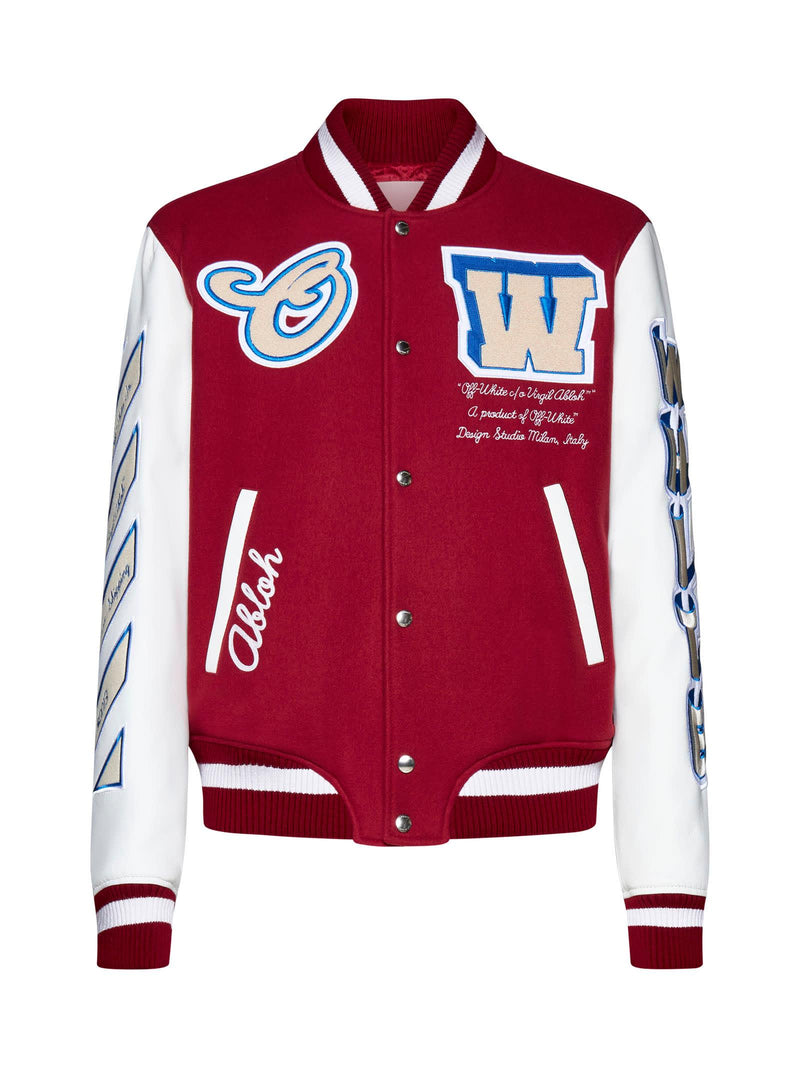 Off-White Varsity Wool-blend Bomber Jacket - Men - Piano Luigi