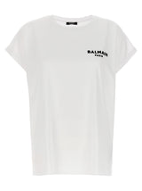 Balmain Flocked Logo T-shirt - Women - Piano Luigi