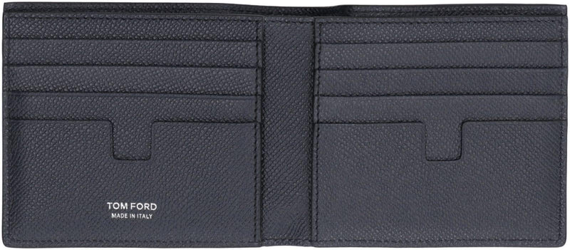 Tom Ford Leather Flap-over Wallet - Men - Piano Luigi