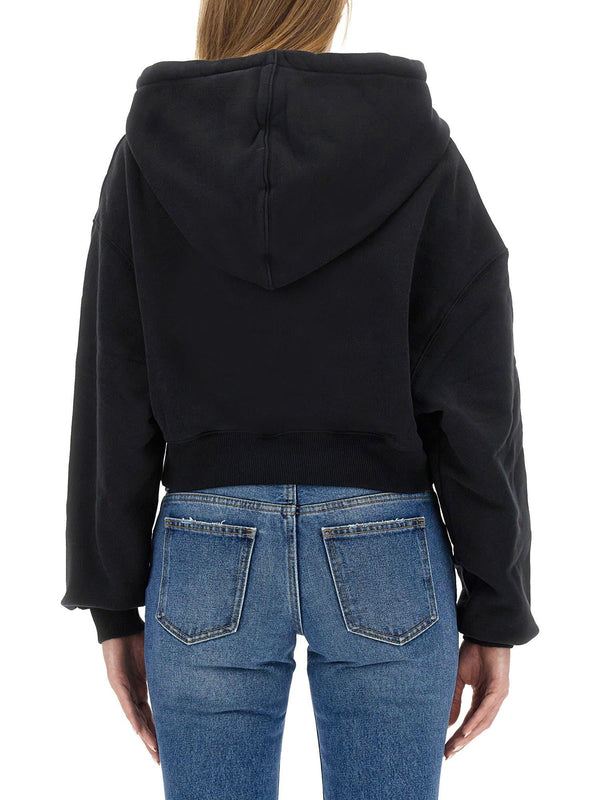 Off-White Cropped Hoodie - Women - Piano Luigi