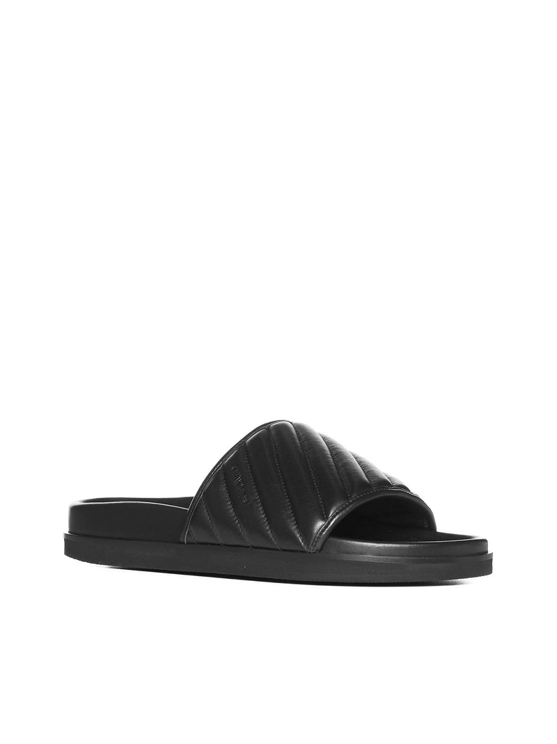 Off-White Duffle Leather Slides - Men - Piano Luigi