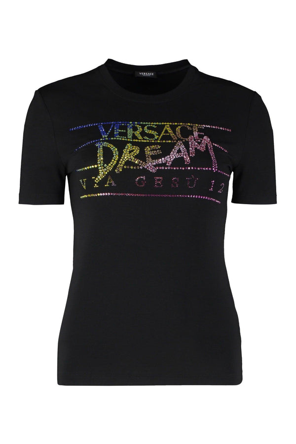Versace Logo Crew-neck T-shirt - Women - Piano Luigi