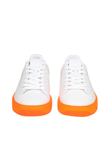 Balmain B Court Sneakers In White Leather With Two-tone Sole - Men - Piano Luigi