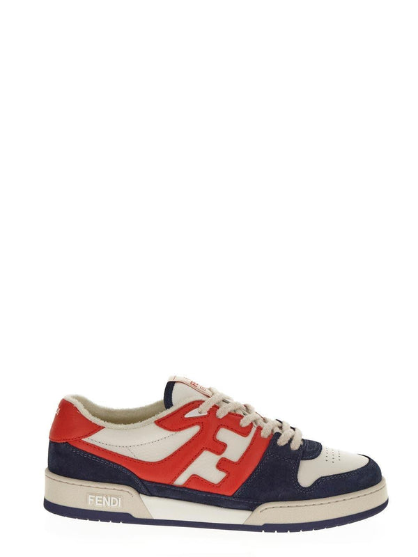 Fendi Low Top Red And Blue Suede Sneaker - Men - Piano Luigi