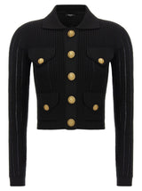 Balmain Logo Buttons Cardigan - Women - Piano Luigi