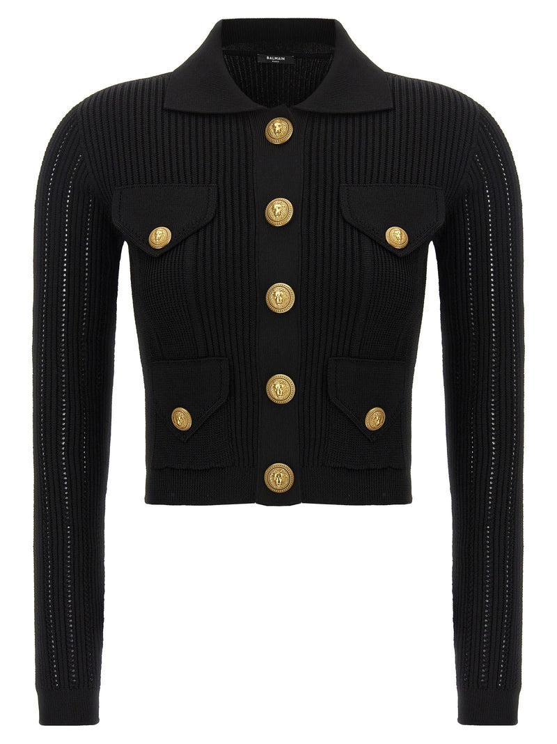 Balmain Logo Buttons Cardigan - Women - Piano Luigi