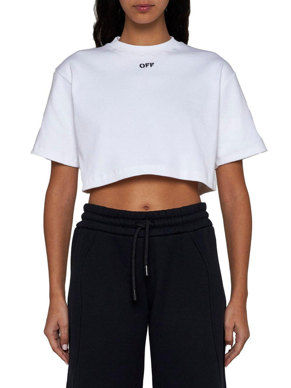 Off-White Off-stamp Crewneck Cropped T-shirt - Women - Piano Luigi