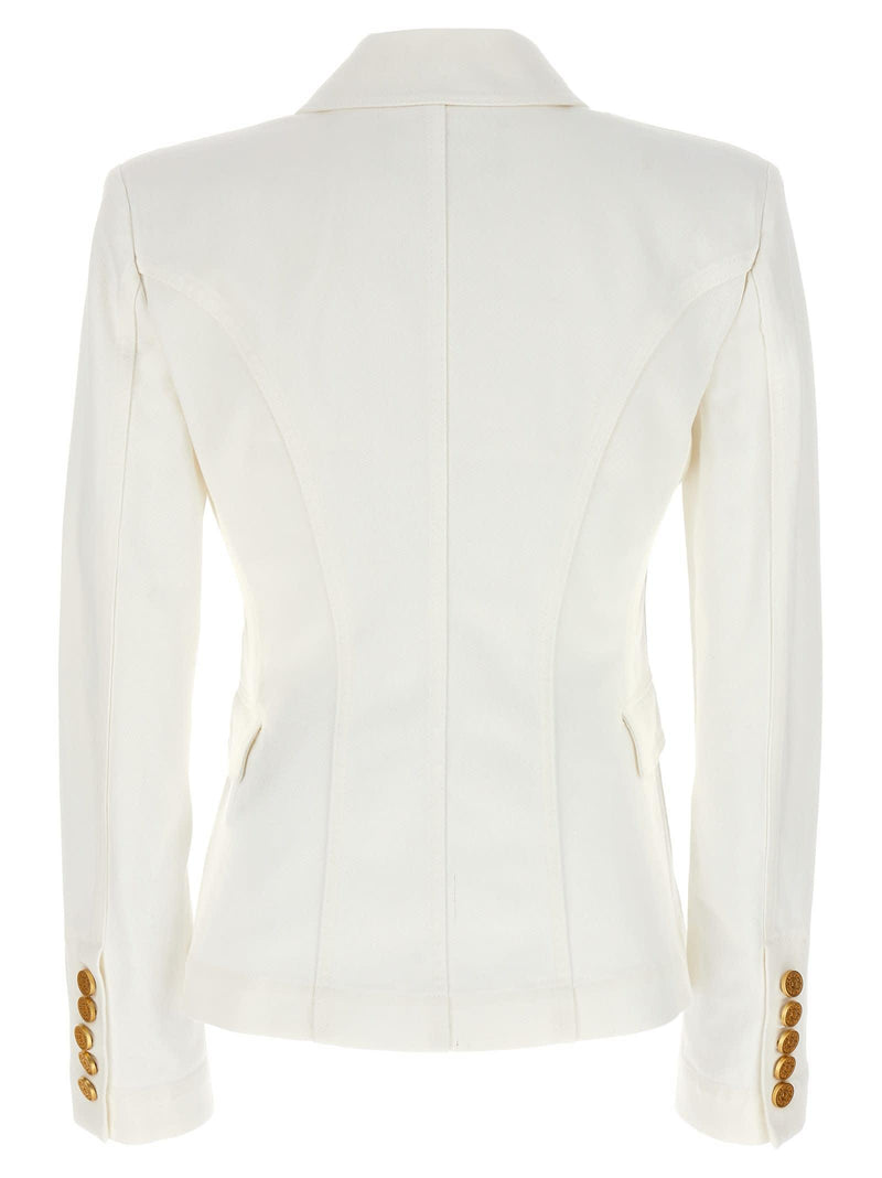 Balmain Double-breasted Denim Blazer - Women - Piano Luigi