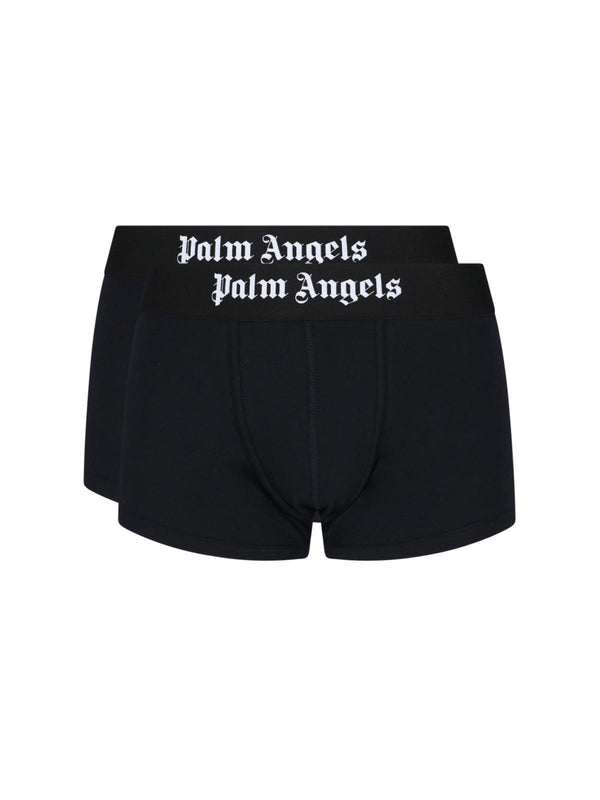 Palm Angels Logo-waist Pack Of Two Boxers - Men - Piano Luigi
