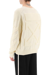 Off-White Cream Sweater With Embossed Detailing - Men - Piano Luigi