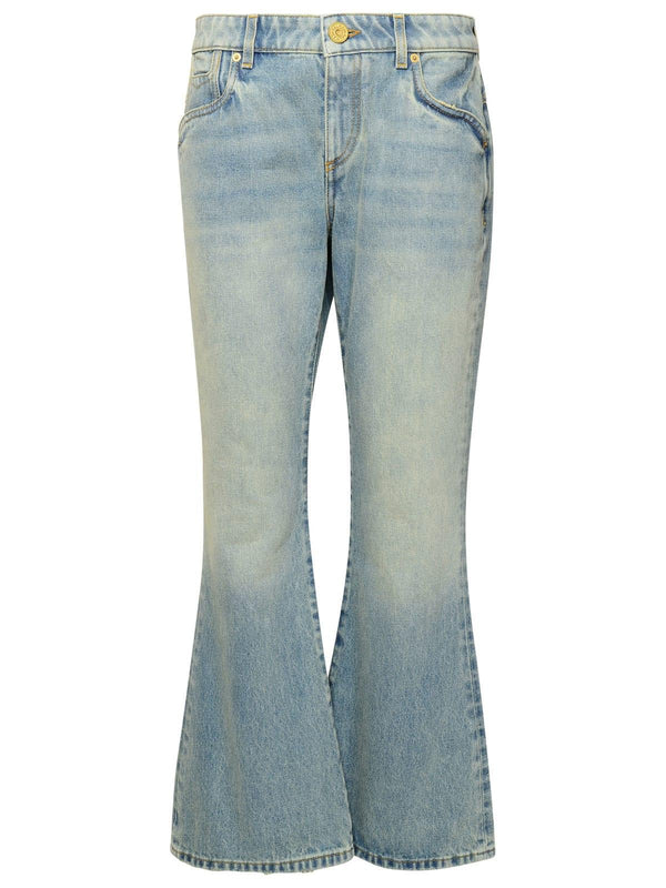 Balmain Blue Cotton Jeans - Women - Piano Luigi