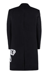 Off-White Intarsia-graffiti Coat - Men - Piano Luigi