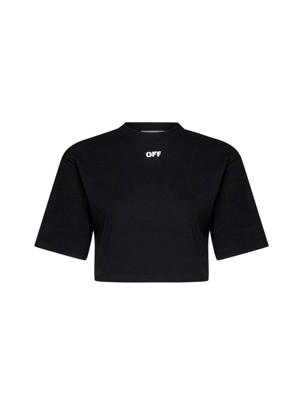 Off-White Black off Cropped T-shirt - Women - Piano Luigi