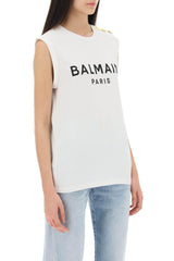 Balmain T-shirt Cotton Tank Top - Women - Piano Luigi