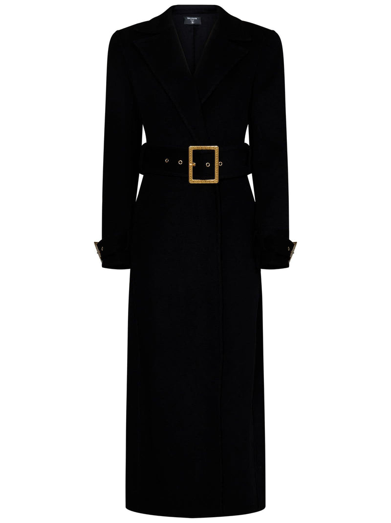 Balmain Long Coat With Belt - Women - Piano Luigi