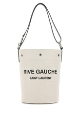 Saint Laurent Ivory Canvas Rive Gauche Bucket Bag - Men - Piano Luigi