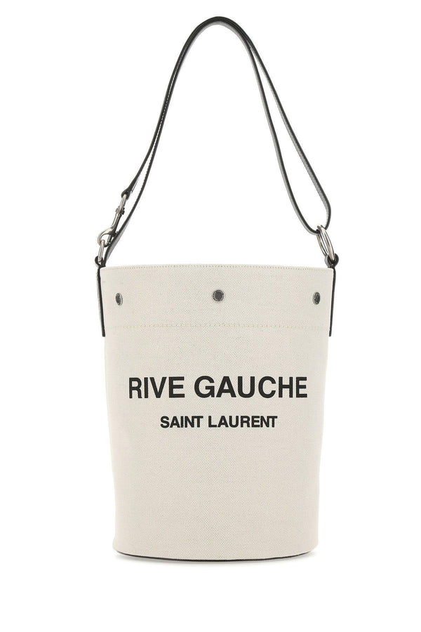 Saint Laurent Ivory Canvas Rive Gauche Bucket Bag - Men - Piano Luigi