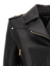 Balmain Leather Biker Jacket - Women - Piano Luigi