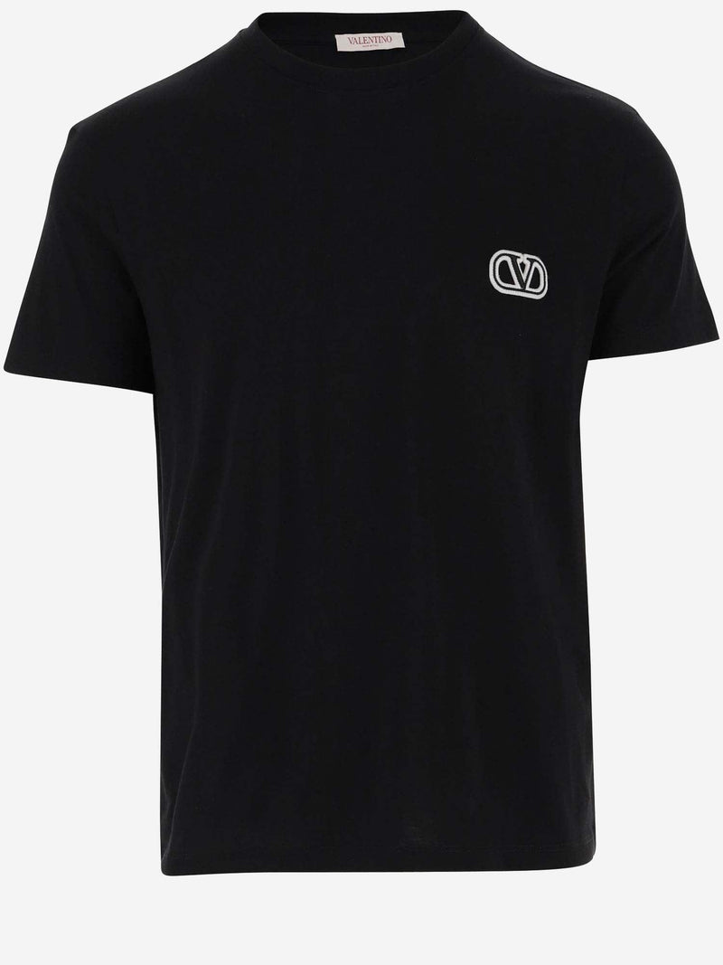 Valentino Cotton T-shirt With Signature Vlogo Patch - Men - Piano Luigi