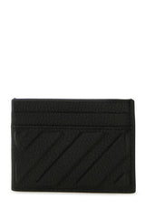 Off-White Black Leather Card Holder - Men - Piano Luigi